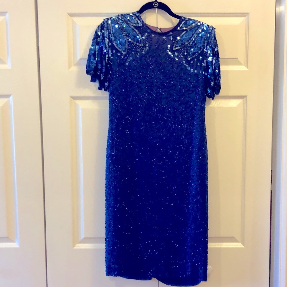 Stunning vintage Silk Studio beaded dress 10P - Picture 4 of 13